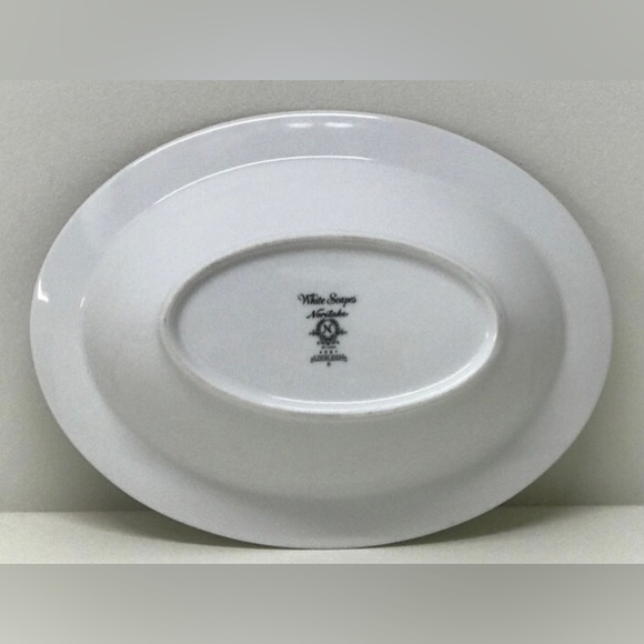 Vintage Discontinued NORITAKE White Scapes LOCKLEIGH Oval Serving Bowl - Picture 6 of 9